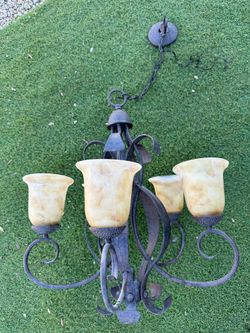 5 Light 24" Wide Chandelier with Frosted Glass Shades