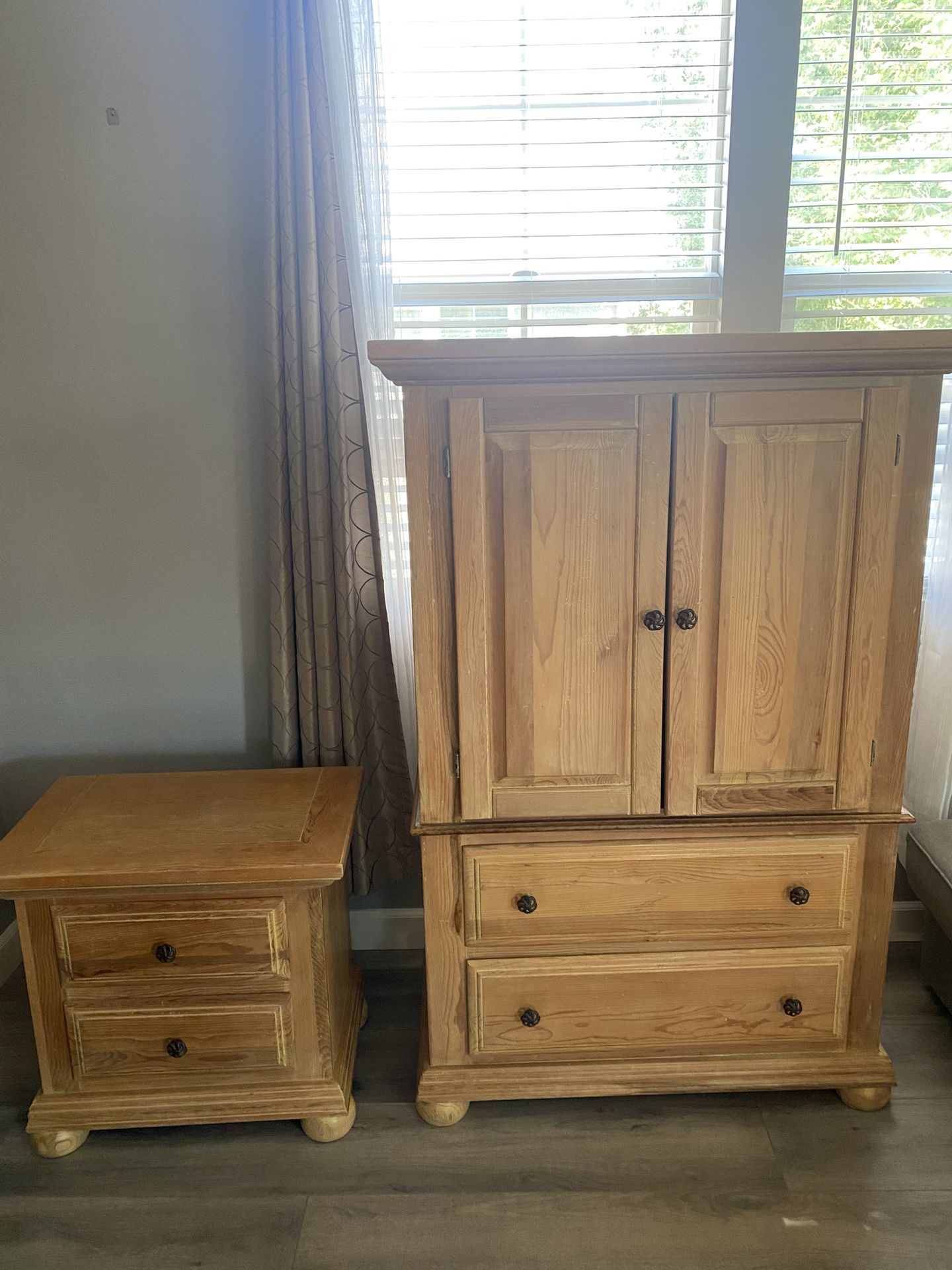 Solid Wardrobe/armoire And Nightstand