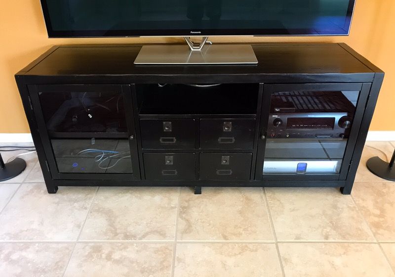 Pottery barn solid sale wood tv stand