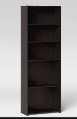 5 Shelf Dorm Bookcase Espresso Brown - Room Essentials™: Adjustable, Modern Style, 