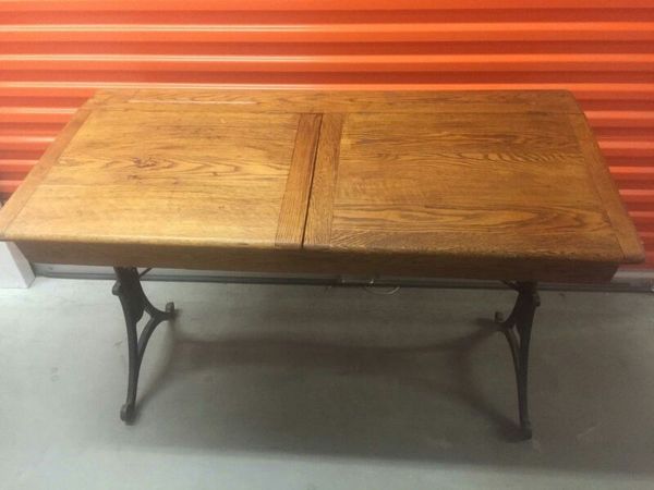 Unique Antique Double Solid Oak Desk For Sale In West Springfield