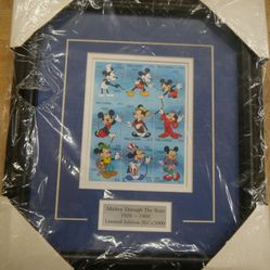 DIsney Mickey Mouse  through the years stamps 1(contact info removed) with COA