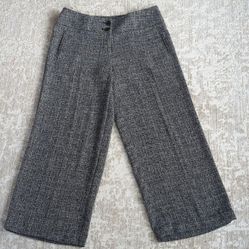 Gaucho Tweed Like straight Wide Leg Pants Black White size 16 women's extra large