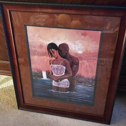 26x30 inch Professional Framed Couple Artwork
