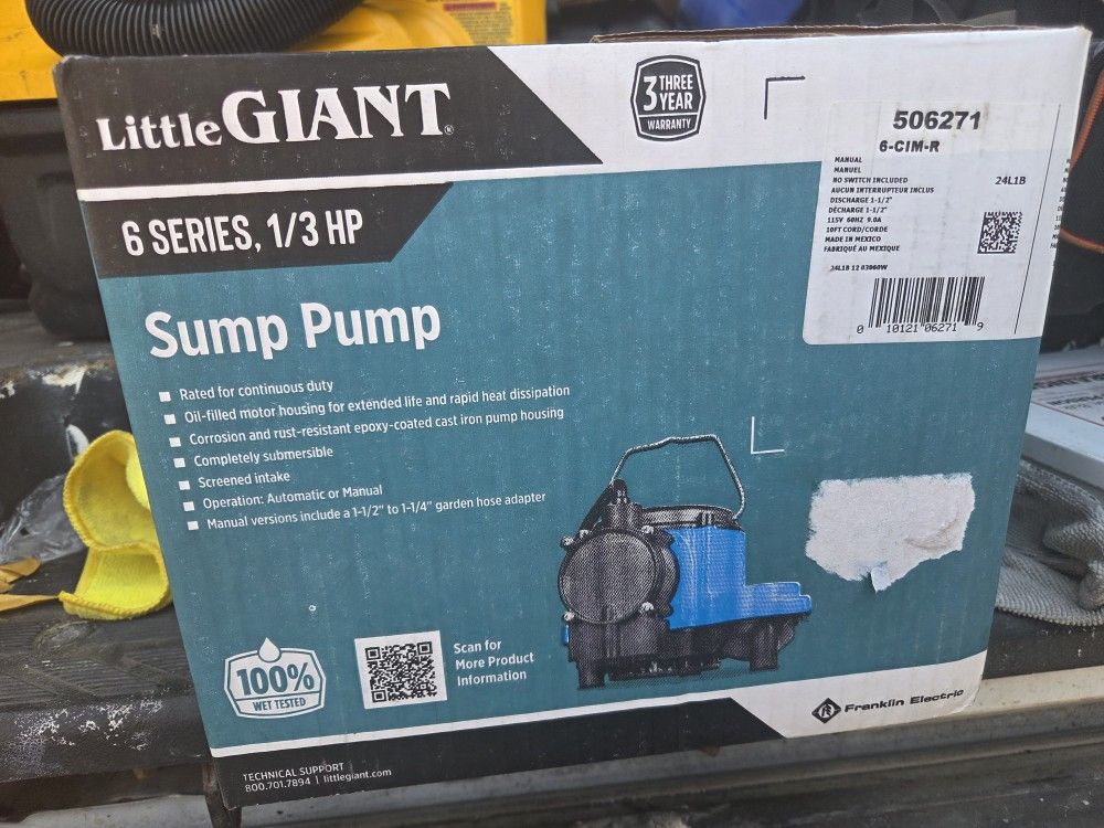 Little Giant Submersible Sump Pump/Water Pump 