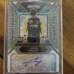 Justin Haley nascar autographed trading card