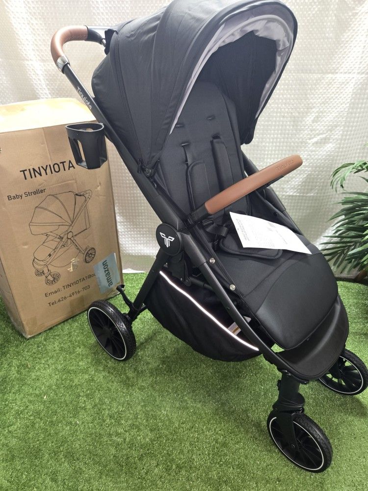 Tinyiota Stroller for Babies,Toddler Seat with Large UPF 50+ Canopy,Luxury Baby Strollers with Leather Handle & Spacious Seat, Carreola