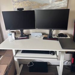 Electric Standing Desk, White, 48x24
