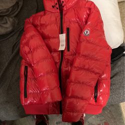Red Moncler Coat 
