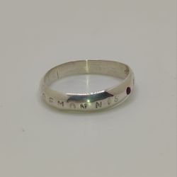 Custom Stamped Ruby Ring 