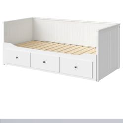 HEMNES Daybed frame with 3 drawers, white, Twin with Mattresses 
