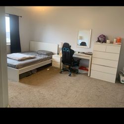 Full Bedroom Set for Sale – Bed, Desk, Dresser & More (Great Condition!)
