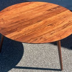 Amoeba Round Coffee Table, Solid Walnut, 35.5", Mid-Century Modern, New in Box
