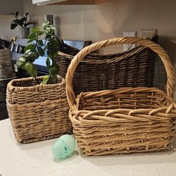 Three. Baskets. &  Plant