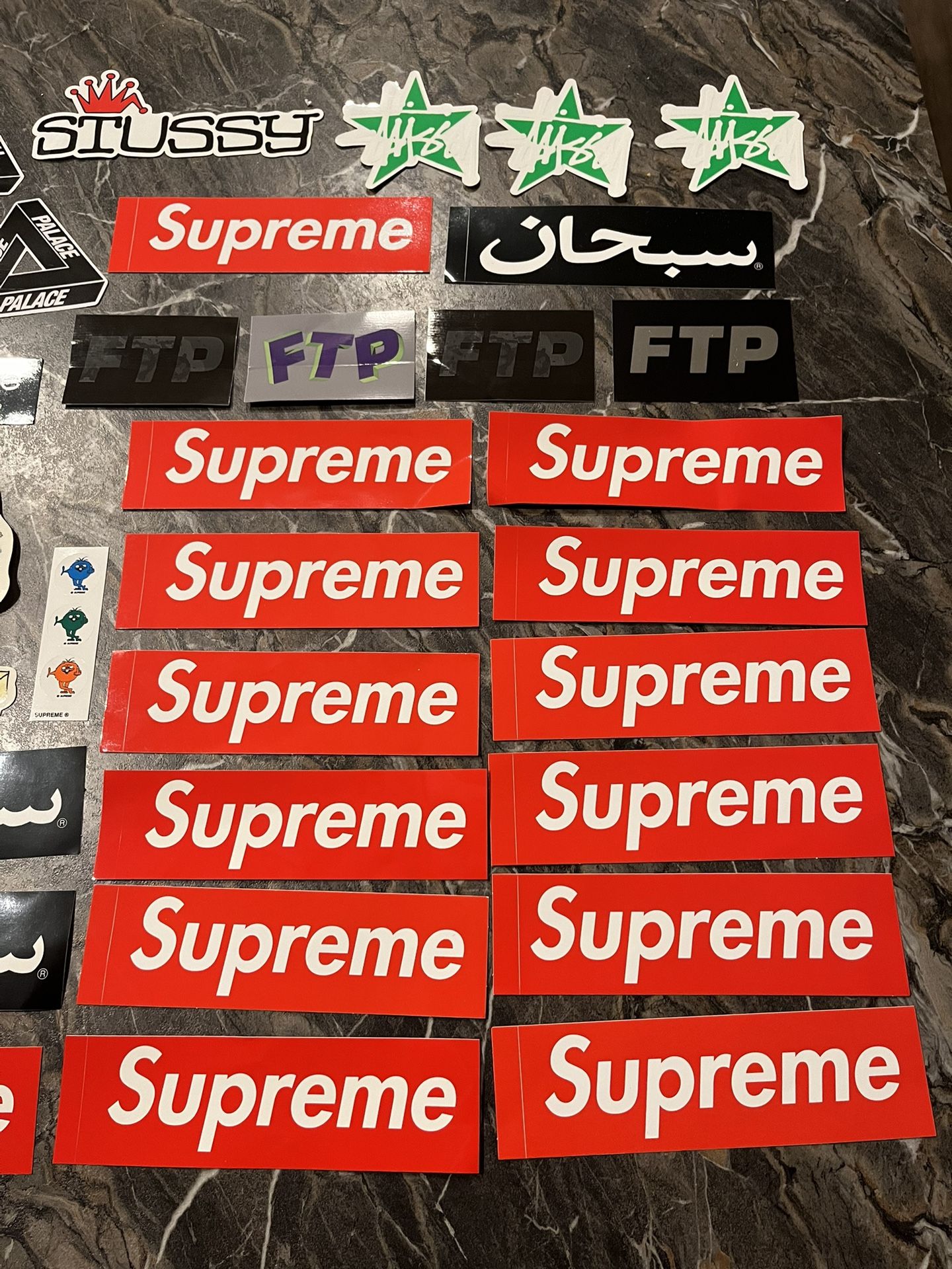 Stickers. Supreme. Palace. FTP. Stussy