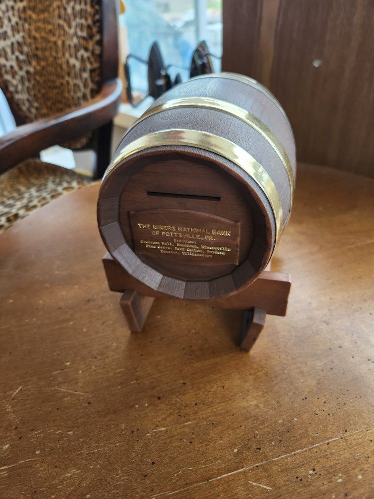 Steitz Bank - Barrel Coin Bank with Stand