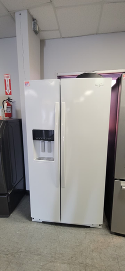 Whirlpool Side‑by‑Side Fridge – Ice & Water Dispenser, White