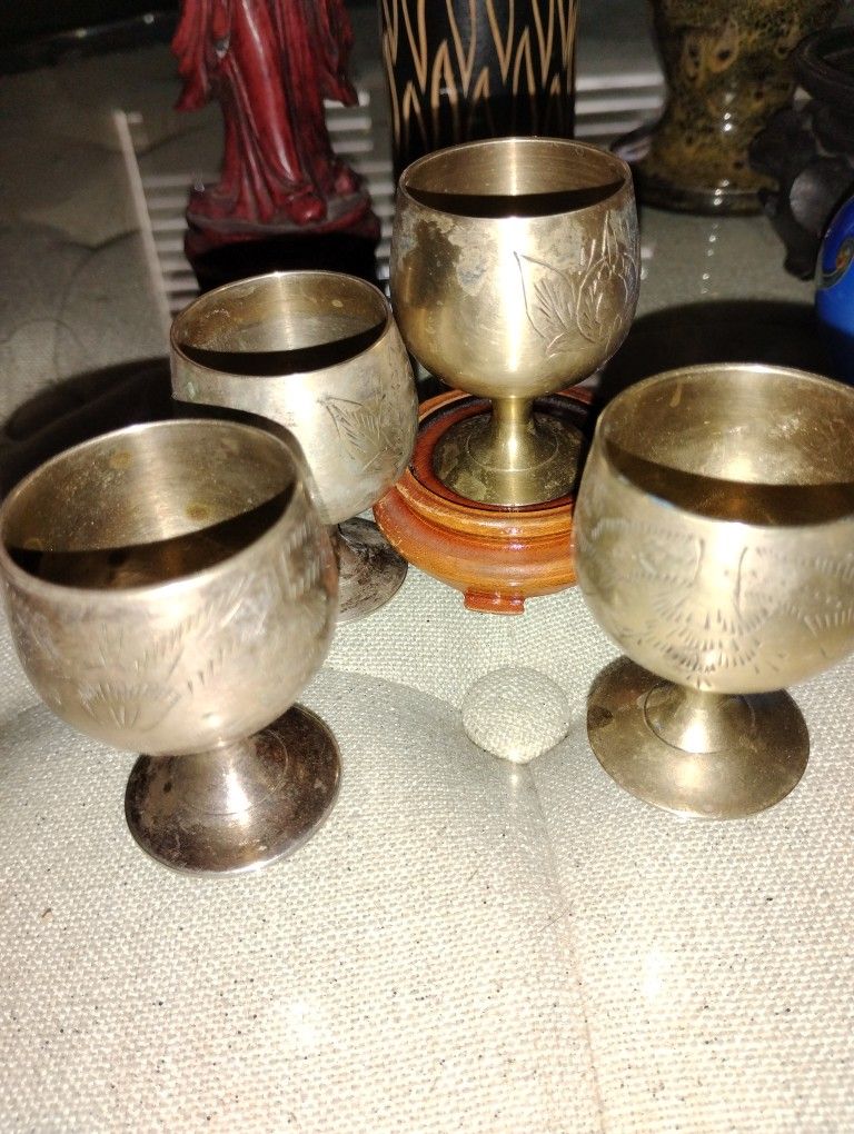 Antique Silver Plate Small Goblets