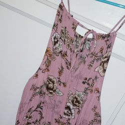 Pink Floral Long Maxi Dress