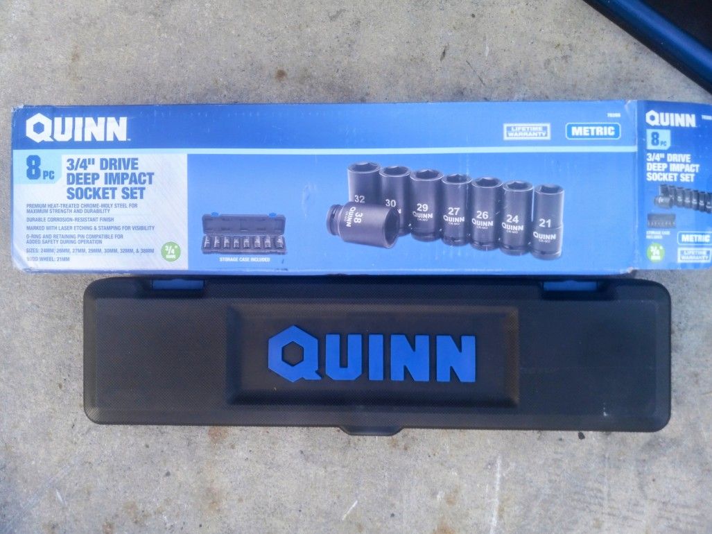 QUINN 3/4 IN. DEEP IMPACT SOCKET SET for Sale in San Antonio, TX - OfferUp