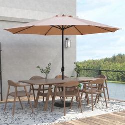 11 ft. Steel Market Crank Patio Umbrella Outdoor Umbrella 