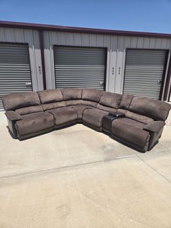 Brown Powered Reclining Sectional