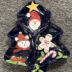 Christmas 3 Section Serving Tray Twilight Collection Laurie Gates The Cellar