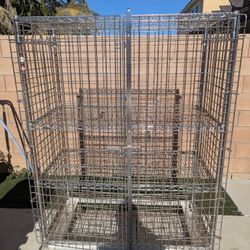 Industrial Metal Wire Rack On Wheels 