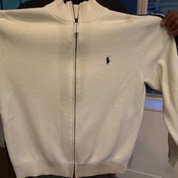 Ralph Lauren Off White Sweater Jacket Size Large 