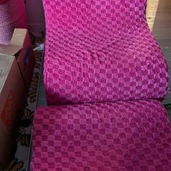 Soft Pink Chair With Ottoman