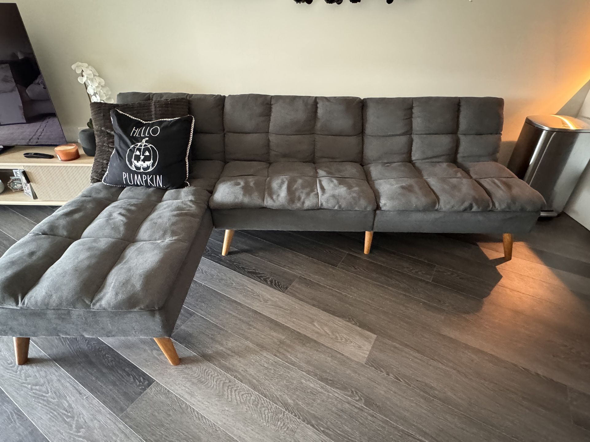 Joriann 98" Wide Reversible Sofa Bed & Chaise Sectional