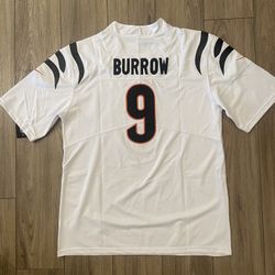 Men Cincinnati bengals #9Joe Burrow Stitched  White Jersey , Size S To 3xl