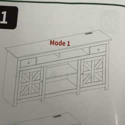 Farmhouse Style 70” Black TV Stand 
