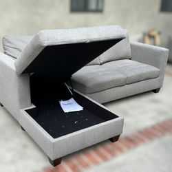 Gray Storage Sectional Couch 