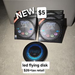 New Led Rechargeable Flying Disk $26+tax Retail Each 