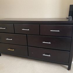 Sturdy Heavy Duty Cherry Wood Dresser with mirror