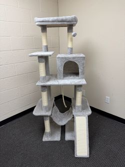 63” Cat Tree & Cat Tower with Condo, Hammock & Scratching Posts - $60