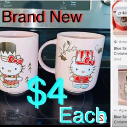 $4 Each,Brand New 🎁Hello Kitty Mugs Blue Sky 2024 nutcracker both never use just seat in cabinets