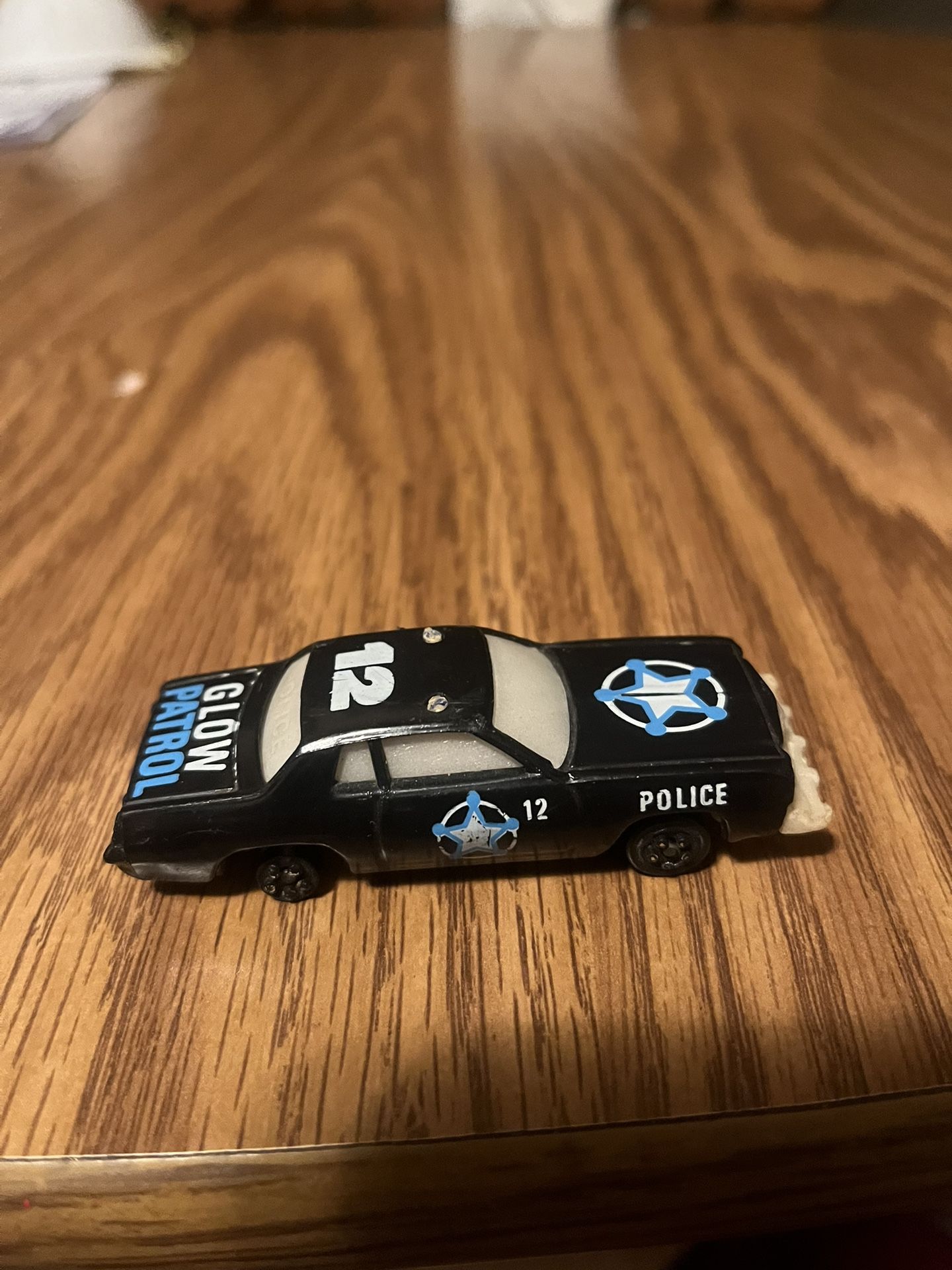 Vintage 1980 Kidco Toy Car Dodge Highway Patrol Police Glow In The Dark Missing Back Tires
