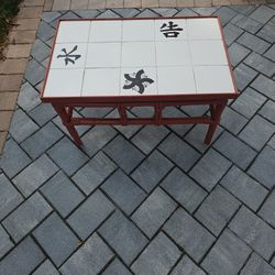 John Wisner for Ficks Reed Tiled Coffee End Table