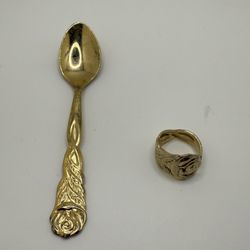 Gold Mini Spoon Rings Any Size