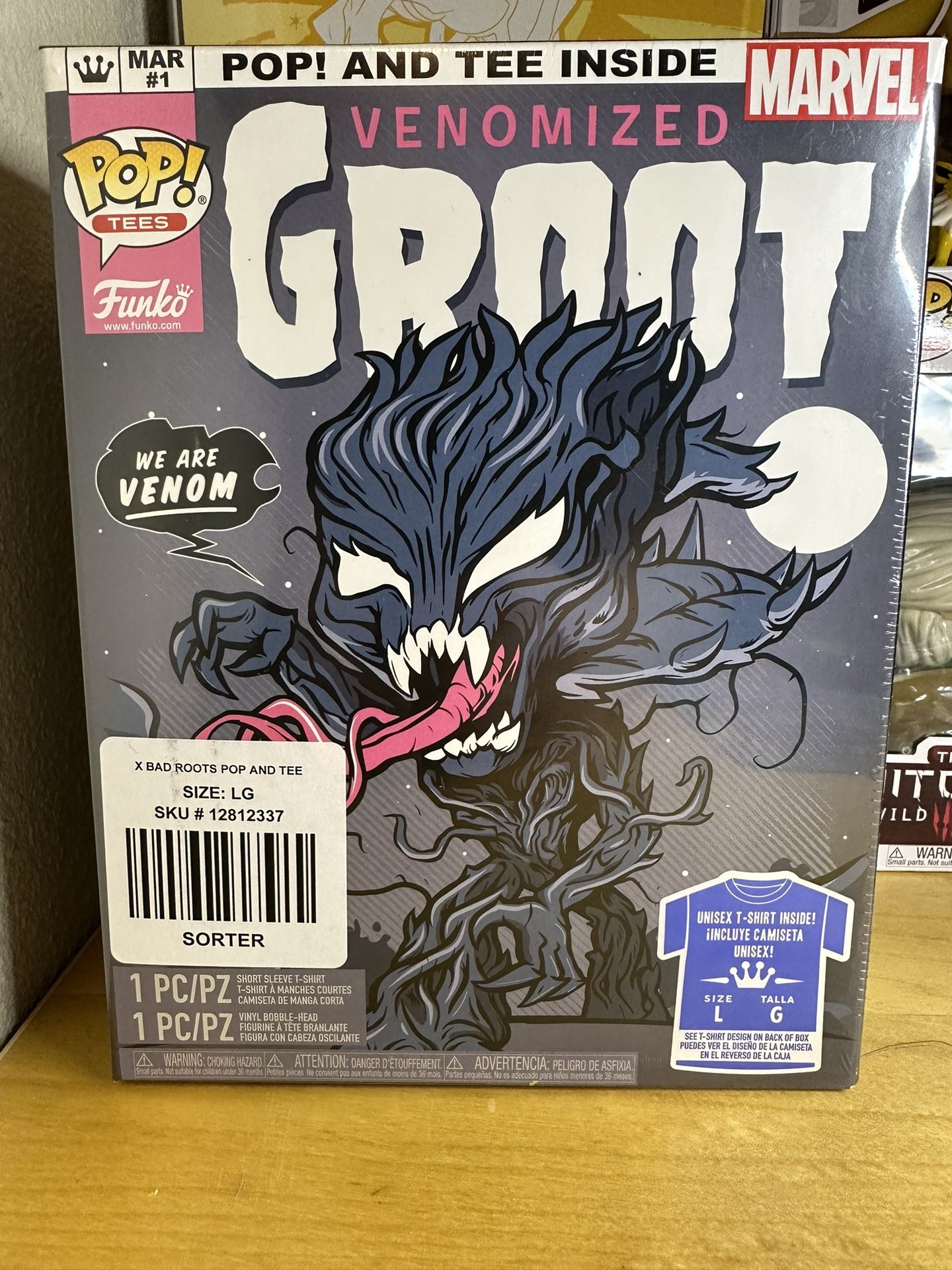 Funko Pop! Marvel Venomized Groot 511 + T-Shitt GiTD Hot Topic Exclusive