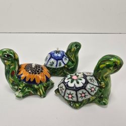 Vintage Wax Sea Turtles Candles Multicolored 