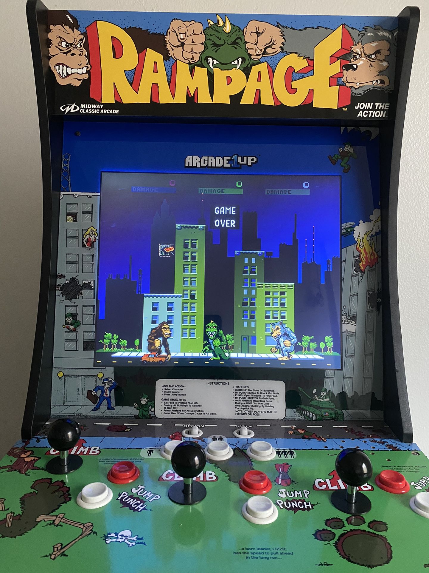 Arcade 1Up Rampage Defender Joust Gauntlet Arcade Game