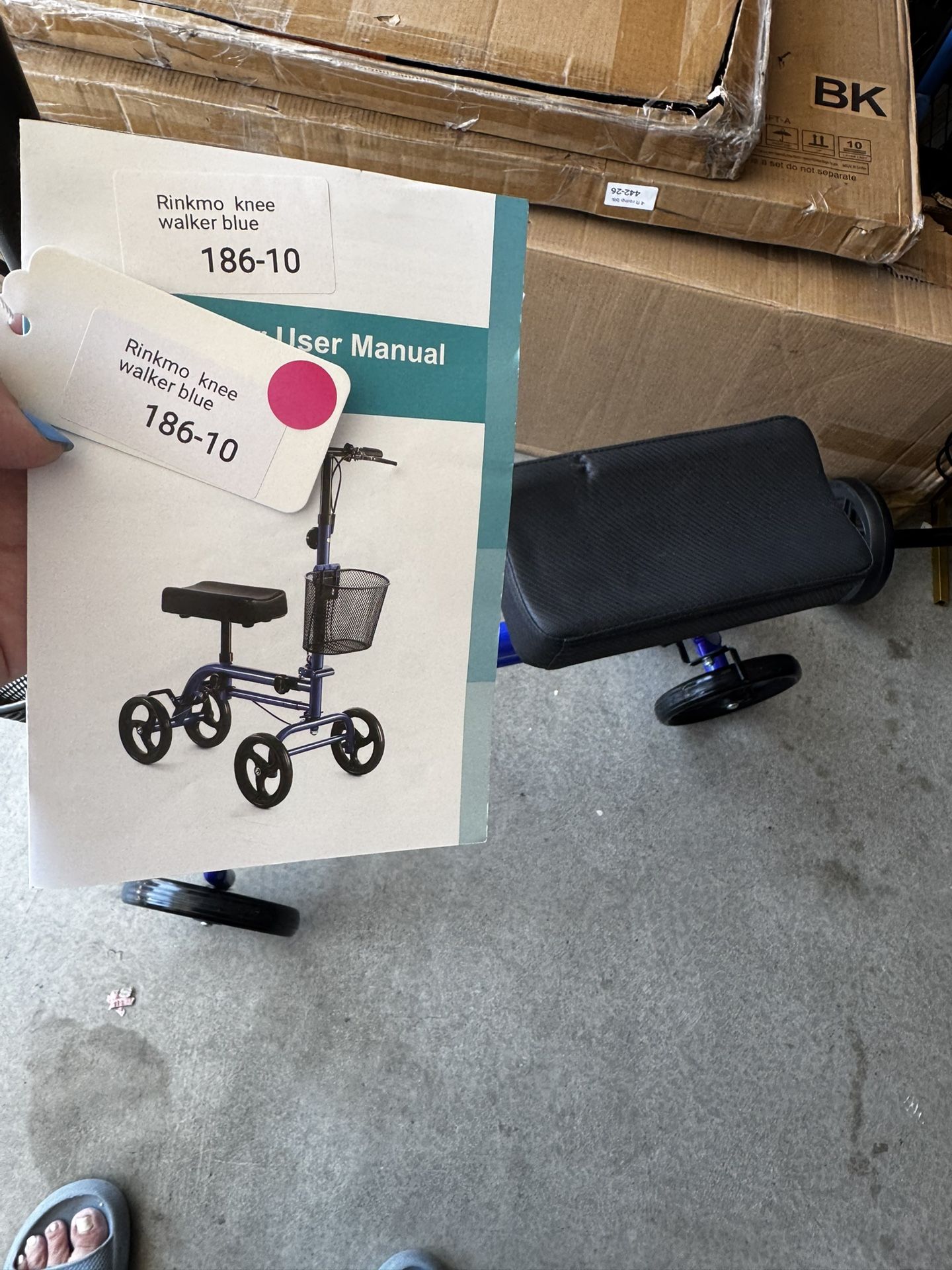Knee Scooter For Broken Foot Ankle Heel Toe. Compatible Right Or Left Side. Likely Used.