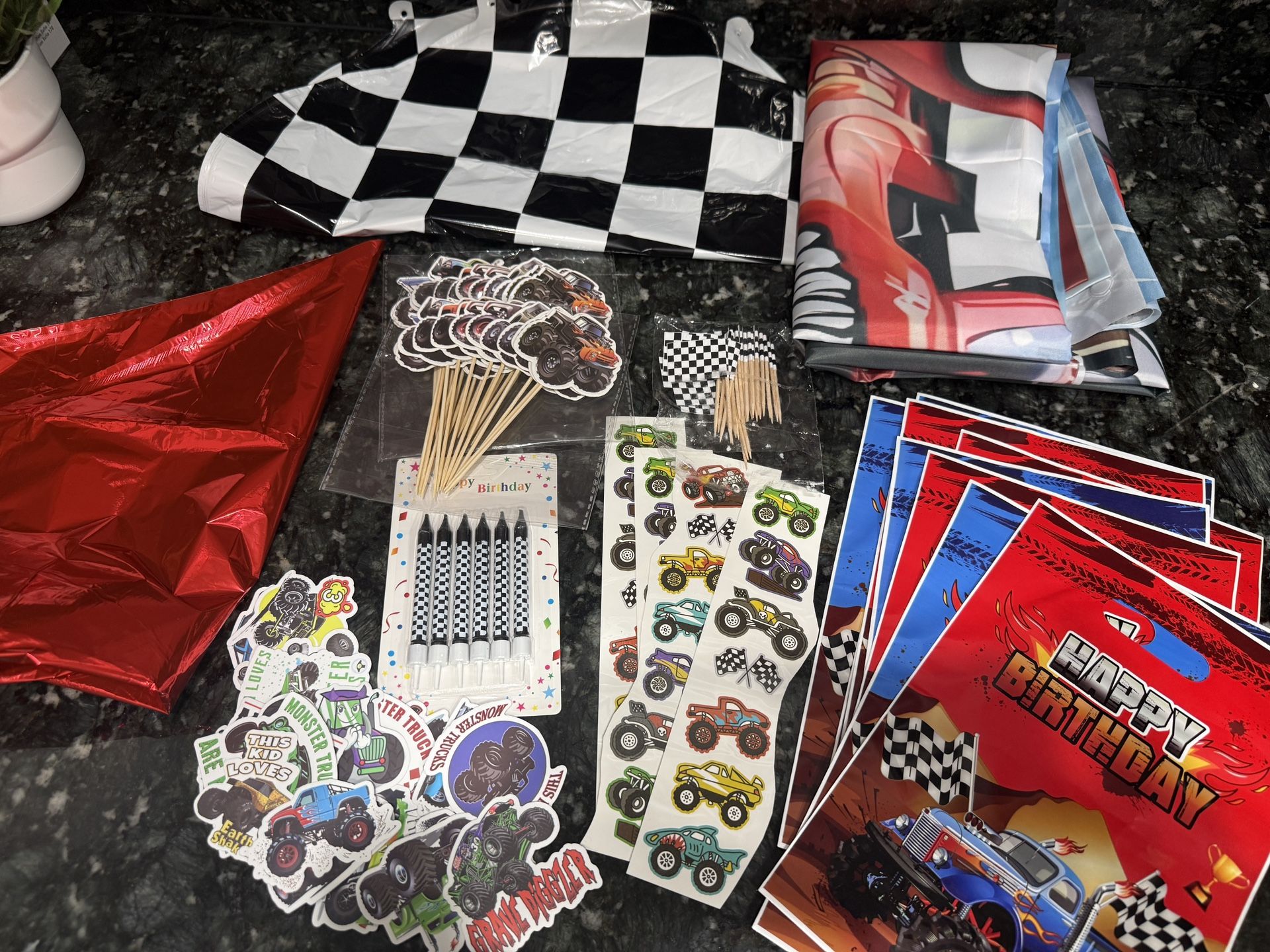 Monster Truck Theme Party Decor And Backdrop
