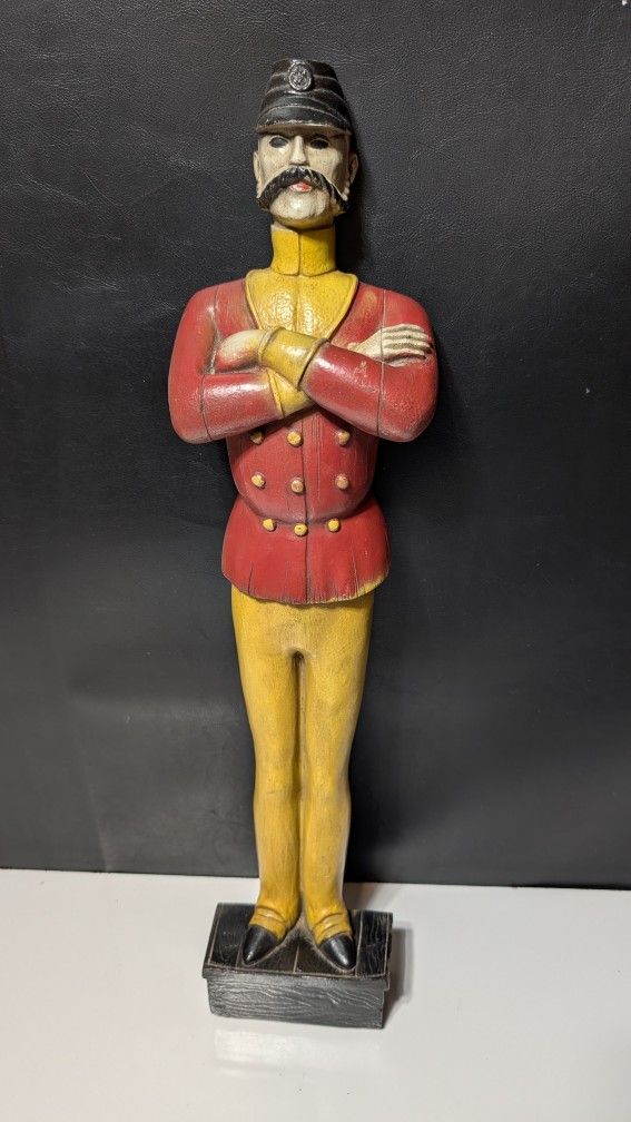 23.5" Vintage Resin Wall Hanging Army Military Soldier Figure Kepi Hat Muttonchops