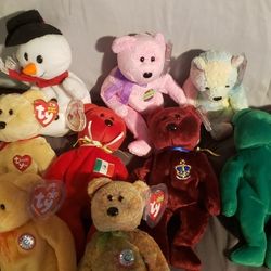 9 Collectable  Beanie Babies