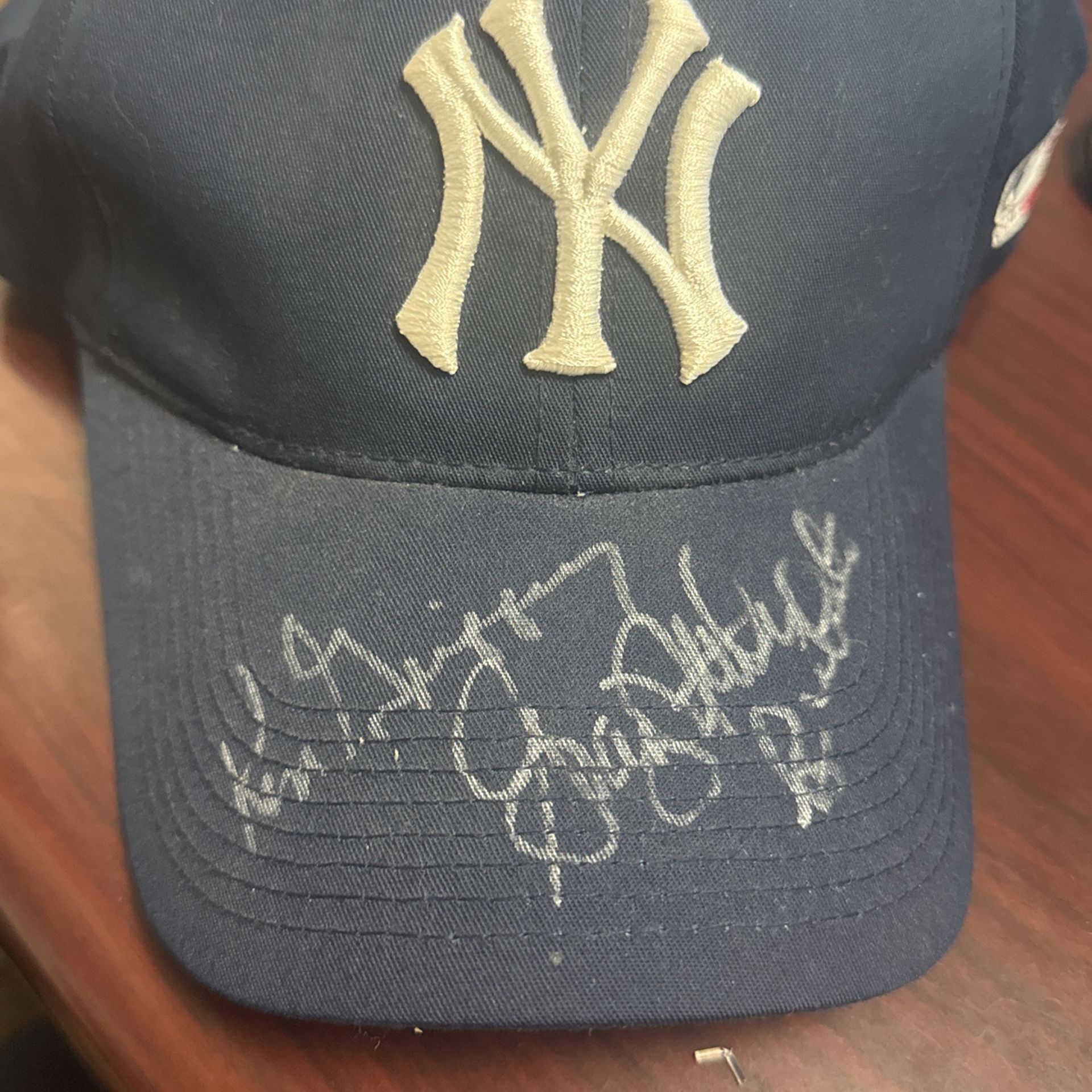 Ken Griffey Sr., Graig Nettles And Unknown Autograph Yankees Cap