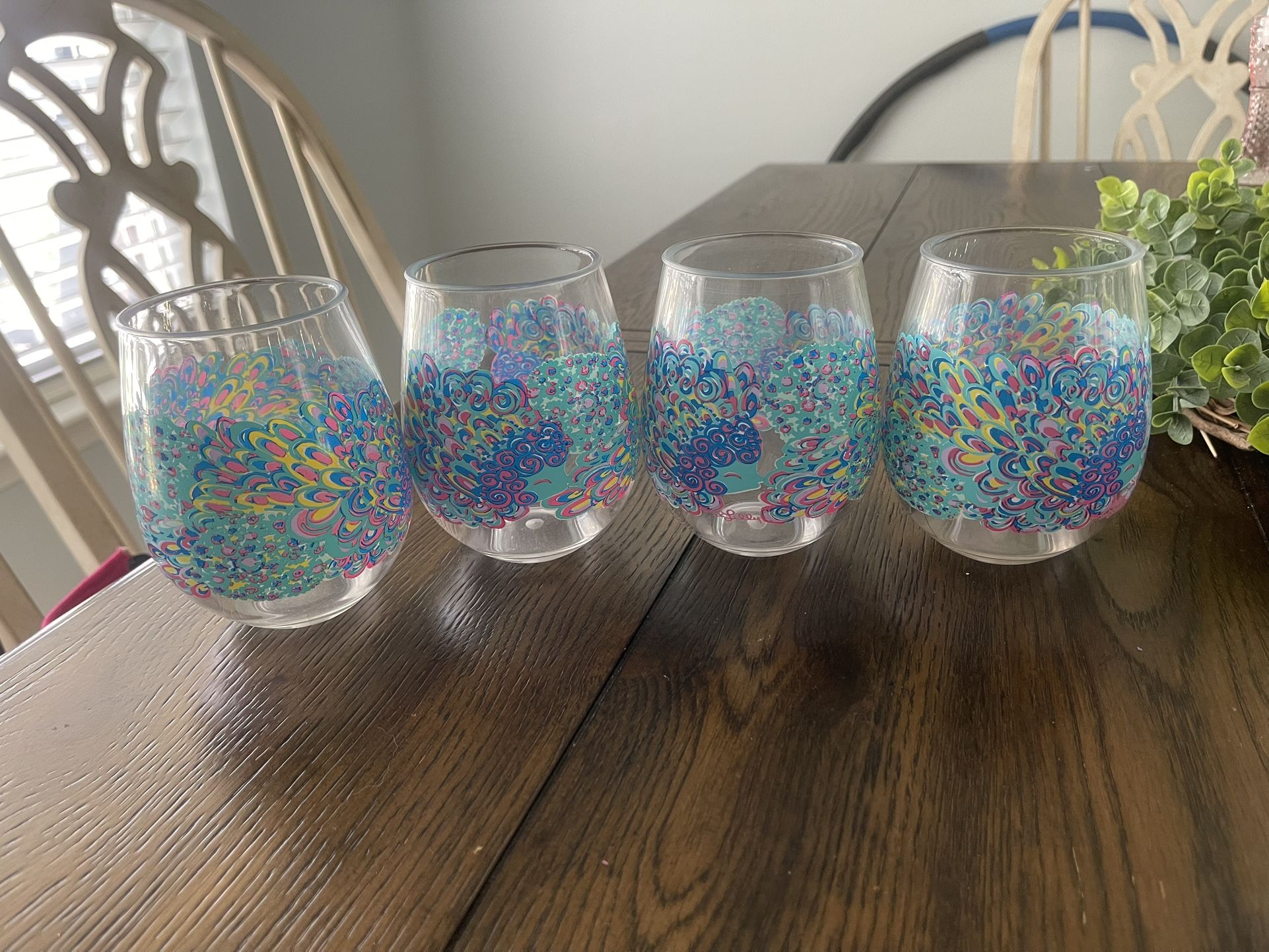 Lilly Pulitzer Acrylic Glasses Set Of 4